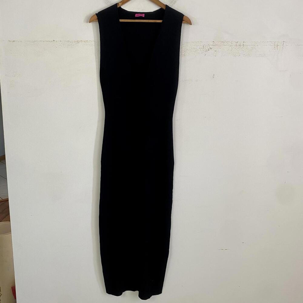 GAUGE81 Casar black ribbed v neck midi dress sz S - Picture 3 of 7